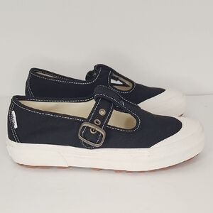 Vans Black and White Canvas Buckle Sneakers